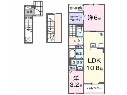 MALIBU(2LDK/3階)の間取り写真