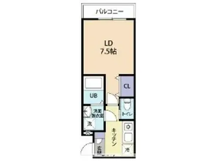 SPAZIO津田沼(1K/3階)の間取り写真