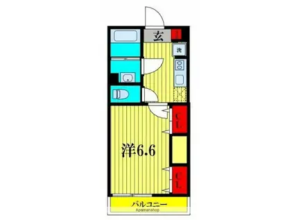 マリンパレス津田沼(1K/1階)の間取り写真