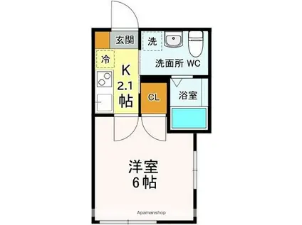 ブリーズ東船橋(1K/3階)の間取り写真