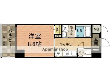 フロントンサウスビル(1K/7階)の間取り写真