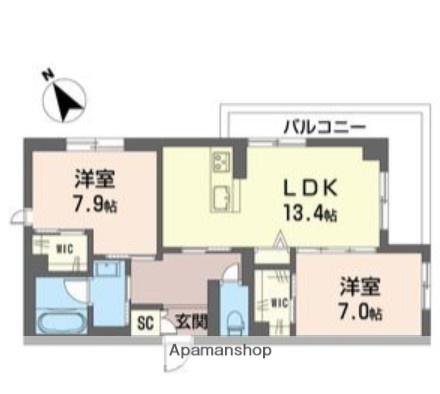 ティエンポ フェリズⅠ(2LDK/3階)の間取り写真
