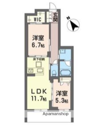 ティエンポ フェリズⅠ(2LDK/1階)の間取り写真