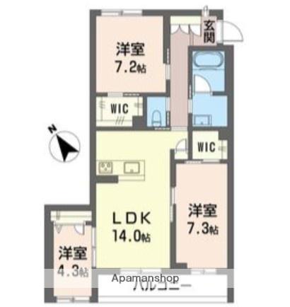 ティエンポ フェリズⅠ(3LDK/2階)の間取り写真
