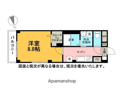 GENOVIA原木中山(1K/1階)の間取り写真