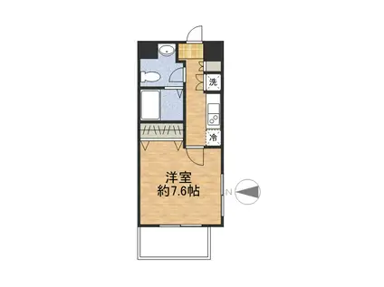 HUMANハイム船橋(1K/6階)の間取り写真
