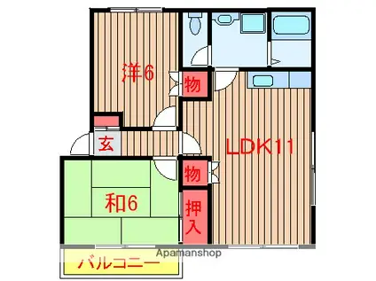 グリーンヒル習志野(2LDK/2階)の間取り写真