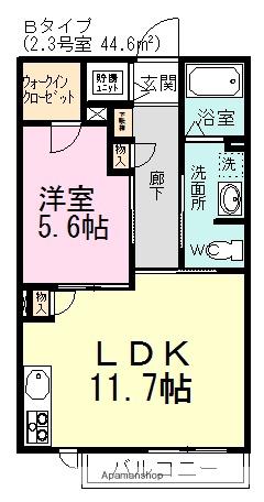 メゾン・リョクエンⅢ(1LDK/1階)の間取り写真