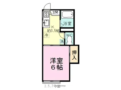 サンコスモK(1K/1階)の間取り写真