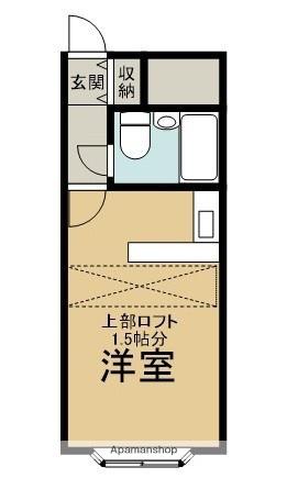 ベルピア高根公団第一(ワンルーム/2階)の間取り写真