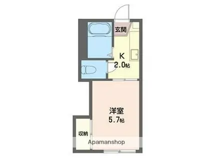 ドエル習志野(1K/1階)の間取り写真
