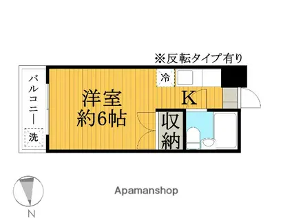 サンライズ多田(ワンルーム/1階)の間取り写真