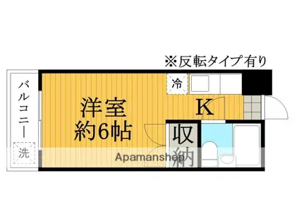 サンライズ多田(ワンルーム/2階)の間取り写真