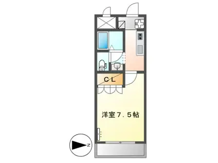 ALPORTO(1K/2階)の間取り写真