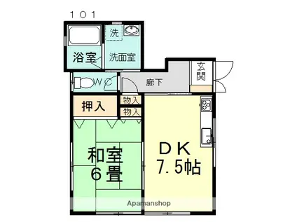 プリマベーラ(1DK/1階)の間取り写真