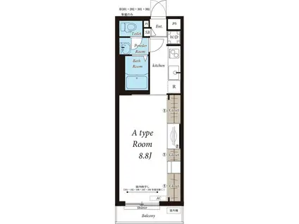 リブリ・ミライト(1K/3階)の間取り写真