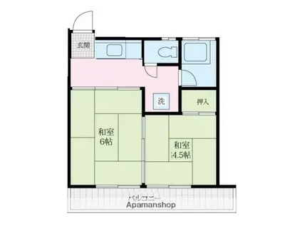 第六コーポ(2K/2階)の間取り写真