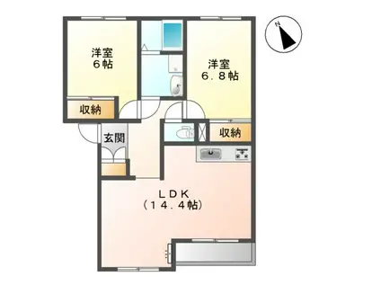 グランチェスタM(2LDK/1階)の間取り写真