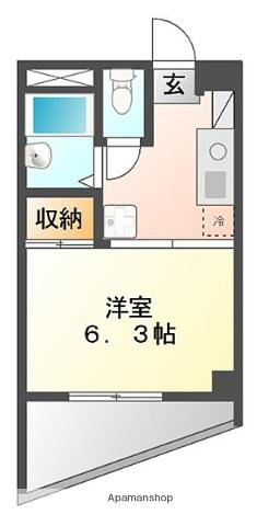 カネマン第三ビル(ワンルーム/2階)の間取り写真