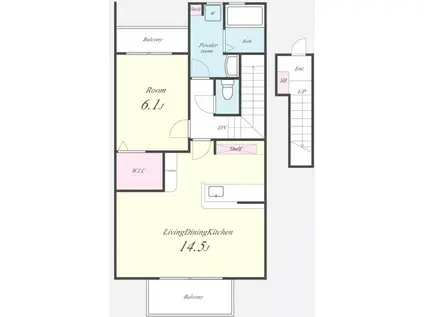 サンストリーム(1LDK/2階)の間取り写真