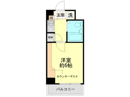 津田沼ダイカンプラザCITY(1K/3階)の間取り写真