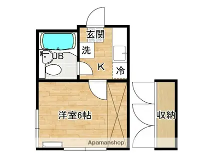 ホワイトハウスA棟(1K/2階)の間取り写真