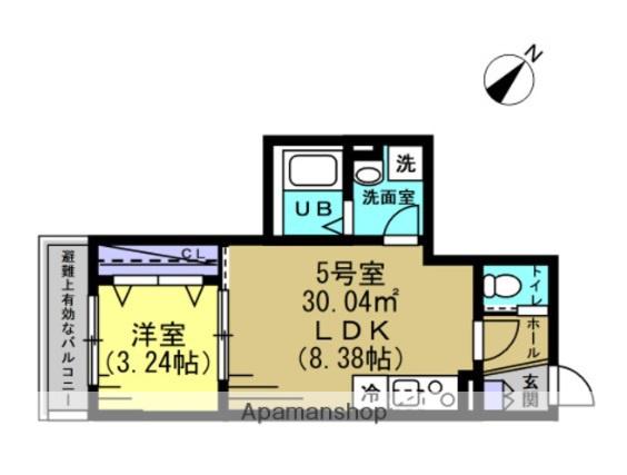AJ八千代緑が丘(1LDK/1階)の間取り写真