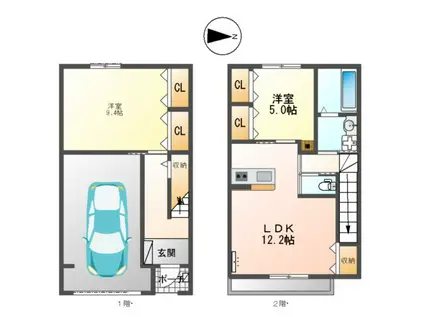 ガレージハウス プリマステラ(2LDK/1階)の間取り写真
