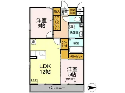 ロイヤルコートB(2LDK/2階)の間取り写真