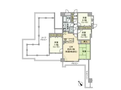 セレナハイム八千代中央(3LDK/8階)の間取り写真