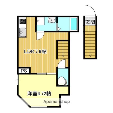 リベルテ村上(1LDK/2階)の間取り写真