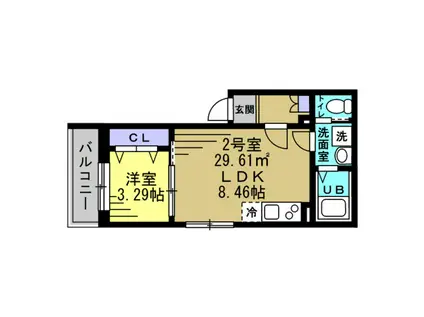 LD八千代中央(1LDK/2階)の間取り写真
