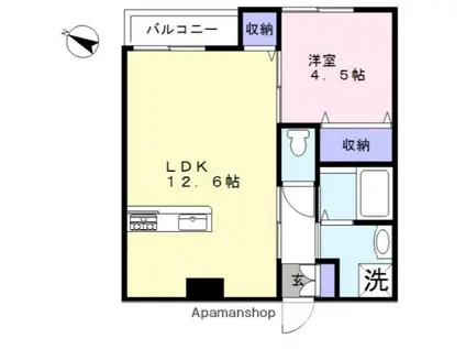SONORA滝不動(1LDK/1階)の間取り写真