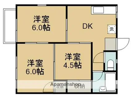 プレステージ(ワンルーム/2階)の間取り写真