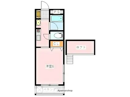 竹浪ビル(1K/3階)の間取り写真