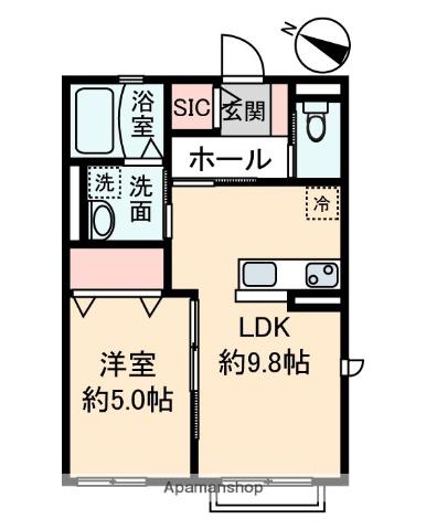 ルーチェ(1LDK/2階)の間取り写真