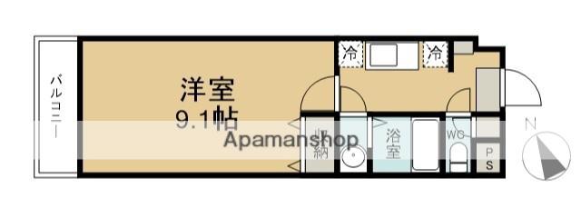BELLEAUBE大久保(1K/1階)の間取り写真