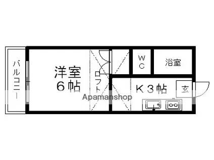 メゾネット21(1K/1階)の間取り写真