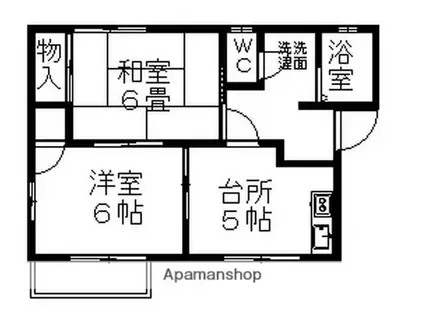 カサベルデC(2DK/2階)の間取り写真