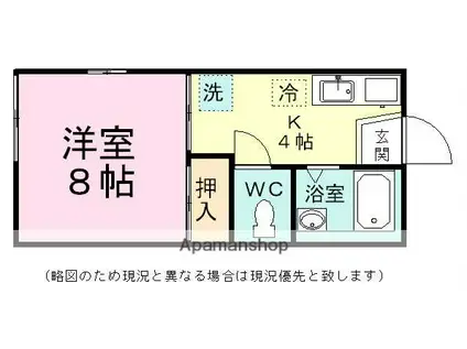 メゾンエスポワールⅡ(1K/1階)の間取り写真