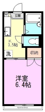 メゾン蘭(1K/2階)の間取り写真