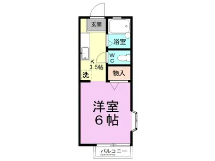 ヴィラ大崎台(1K/1階)の間取り写真