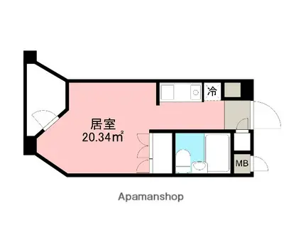 志津リリエンハイム(ワンルーム/2階)の間取り写真