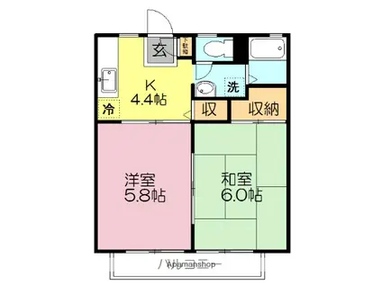 プレジールKATSUTA(2K/2階)の間取り写真