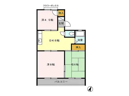 ネオコーポラス円城寺(3DK/1階)の間取り写真