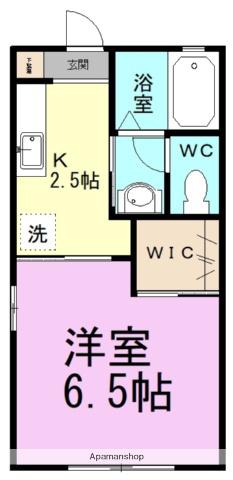 パストラルコートⅤ(1K/1階)の間取り写真