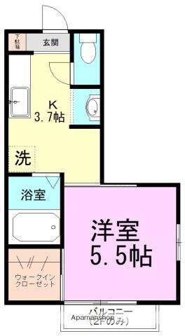 パストラルコートⅤ(1K/2階)の間取り写真
