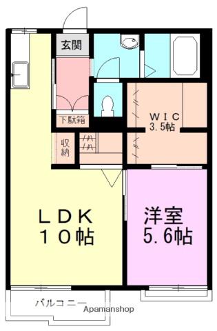 レジデンスK(1LDK/2階)の間取り写真