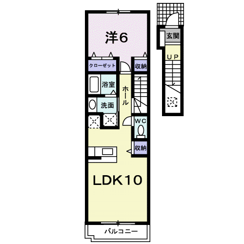 フォーサンズⅢ(1LDK/2階)の間取り写真
