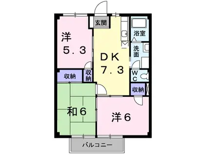 ニューシティ伊藤(3DK/2階)の間取り写真